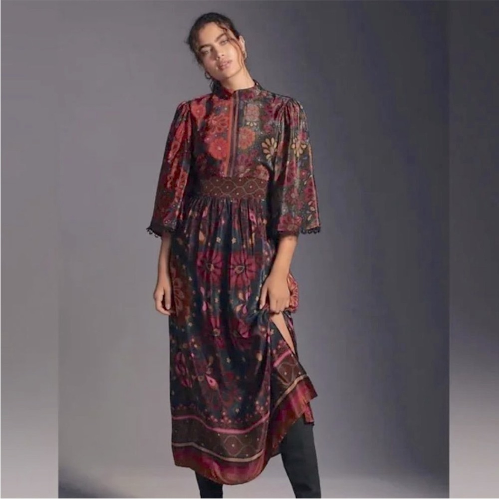 Farm Rio x Anthropologie Mock Neck Dress, S, NWOT
